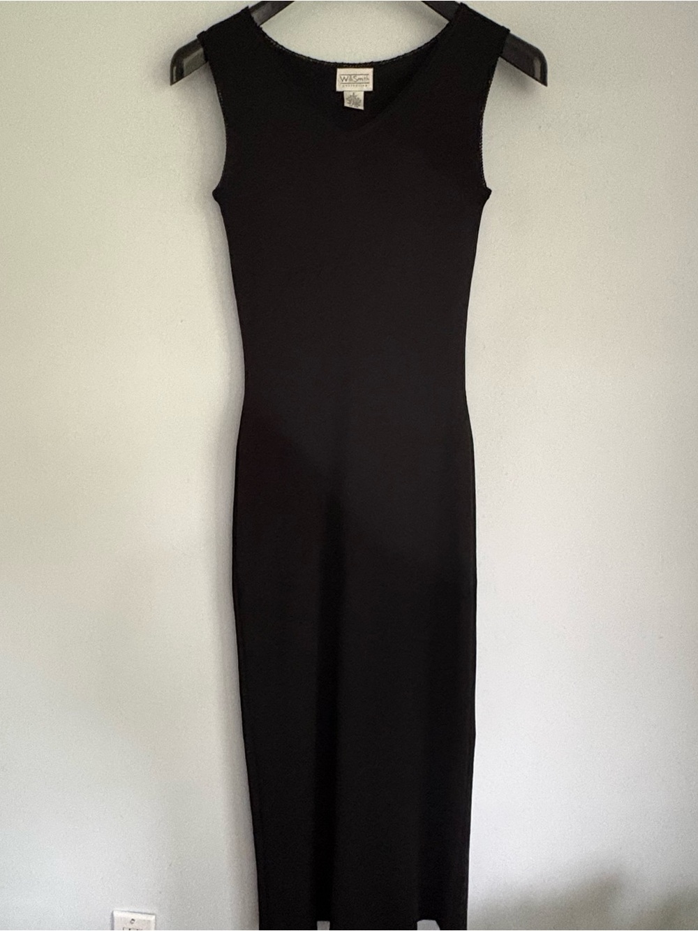 Vintage Black Sleeveless Maxi Dress Willi Smith Collection